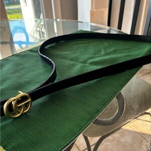 Black faux suede fashion belt